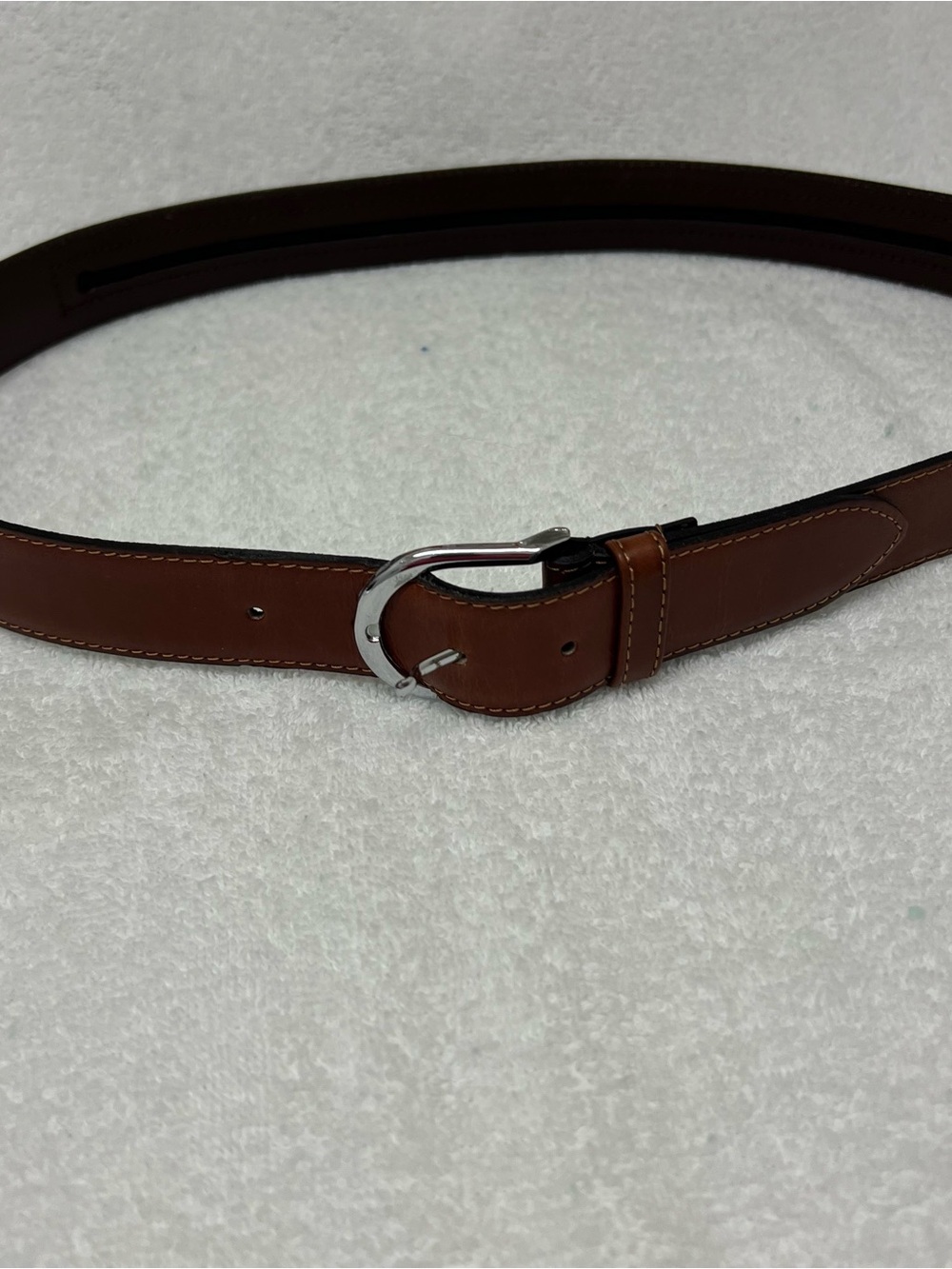 Cuero Vacumo Industrial Argentina Leather Belt and inside zip with Silver Buckle